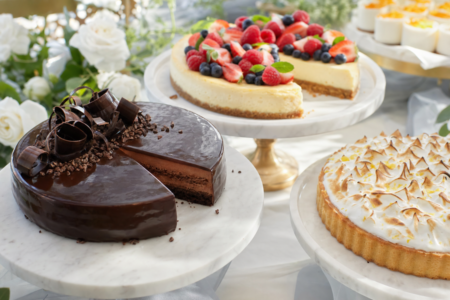 Schoko-Mousse-Torte, Cheesecake und Tarte Lemon